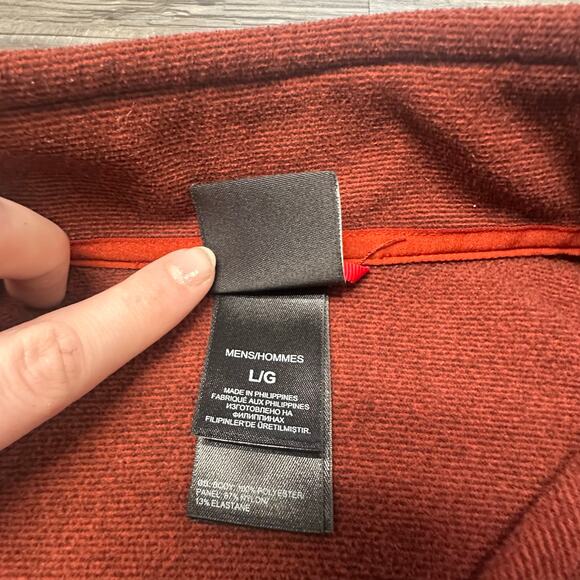 The North Face Polartec Sweatshirt Fleece Red Mens L Knit Collared Sweater TNF - Picture 4 of 10